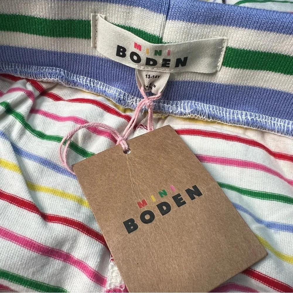 Mini Boden Pleated Jersey‎ Skirt Striped Skort 13-14Y NEW